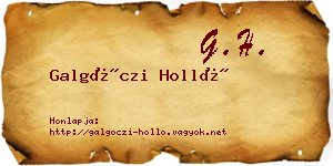 Galgóczi Holló névjegykártya